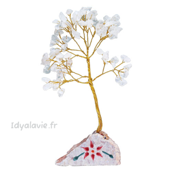Arbre à gemmes cristal de roche 80 pierres