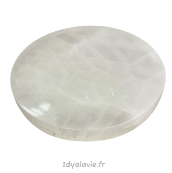 Sélénite 10 cm plateau de rechargement neutre