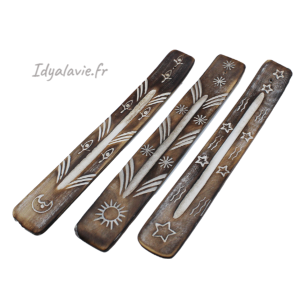 Porte-encens bois blanchi pour bâtonnets