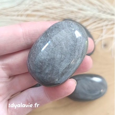 Obsidienne argentée galet