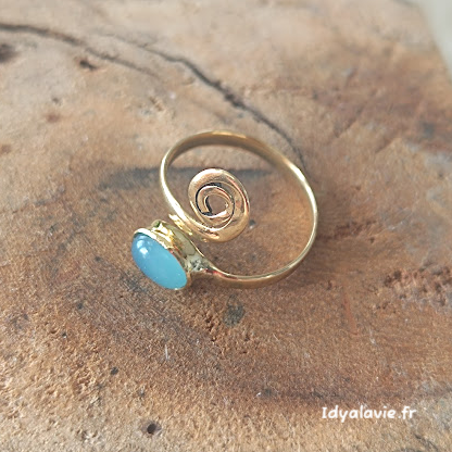 Bague enfant spirale onyx bleu