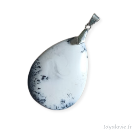 Pendentif agate dentritique goutte M