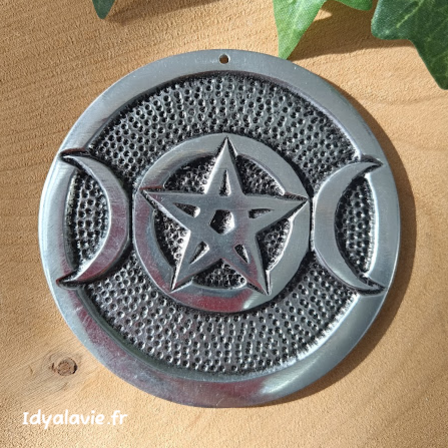 Porte-encens métal Pentacle Triple lune