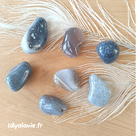 Agate grise roulée