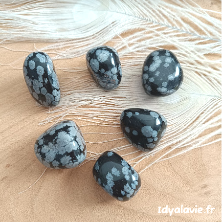 Obsidienne Flocon de neige roulée