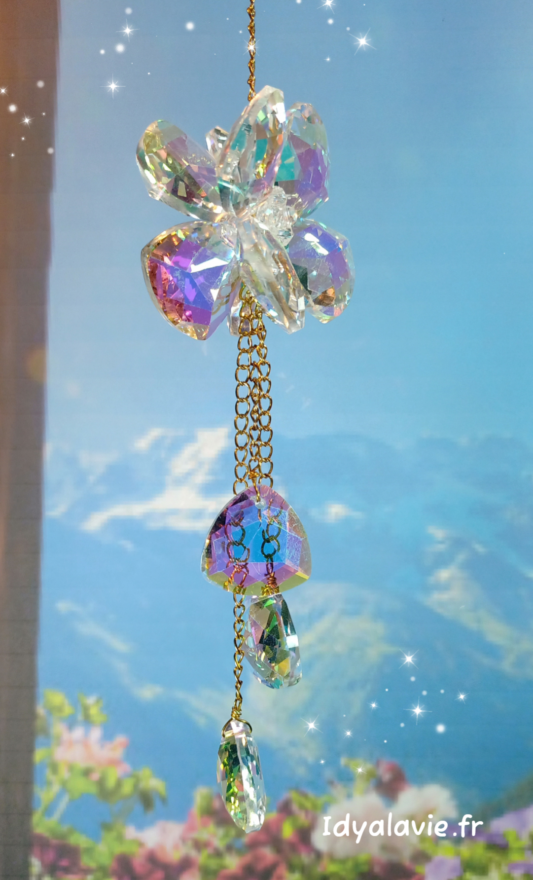 Attrape-soleil fleur multi cristaux **remisé**