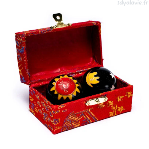 Boules de santé Qi Gong Soleil Lune 35mm