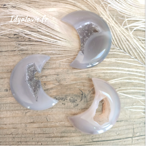 Agate grise Lune cristallisée