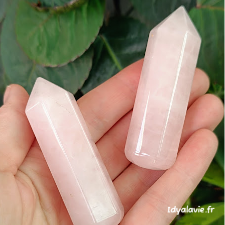 Pointe massage Quartz rose pour acupressure