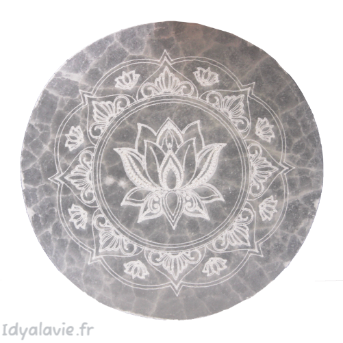 Sélénite plateau 10 cm de rechargement Lotus