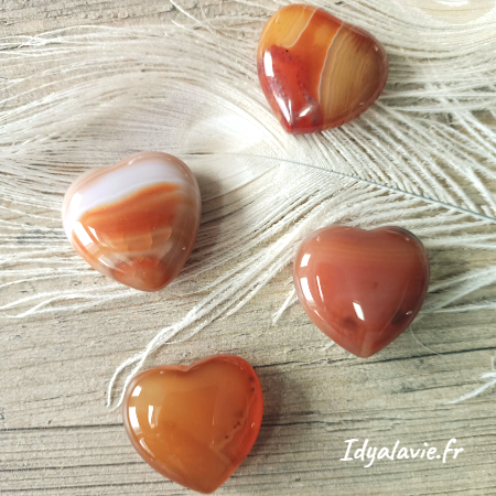 Cornaline petit cœur 3cm