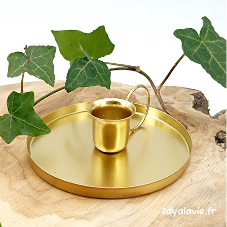 Bougeoir rétro anse doré