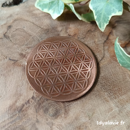 Mini support en cuivre Fleur de Vie