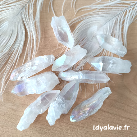 Quartz Aura Angel pointe brute