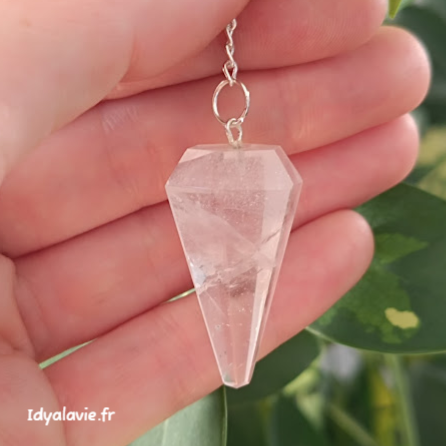 Pendule Cristal de roche facetté