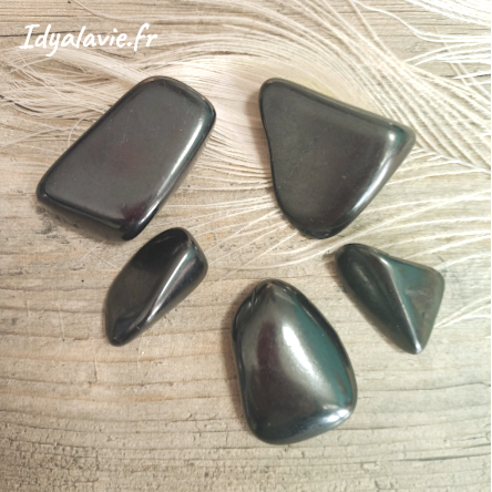 Shungite roulée polie