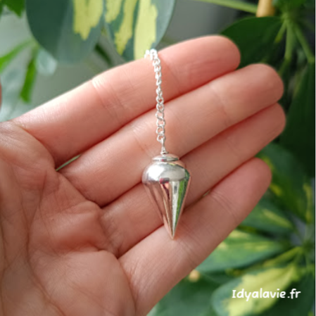 Pendule goutte métal argenté