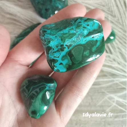 Malachite Chrysocolle roulée