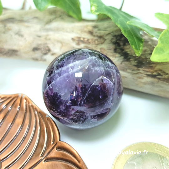 Sphère Améthyste chevron 25mm