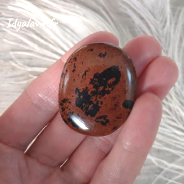 Obsidienne Acajou Mahogany galet plat