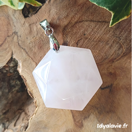 Pendentif Sceau de Salomon Quartz Rose