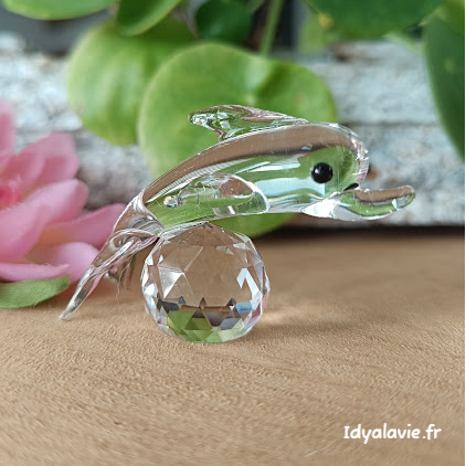 Dauphin sauteur en verre à poser
