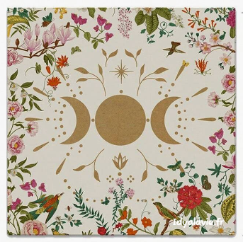 Nappe d'autel Triple lune fond végétal