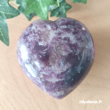 Lépidolite grand cœur 70-80mm