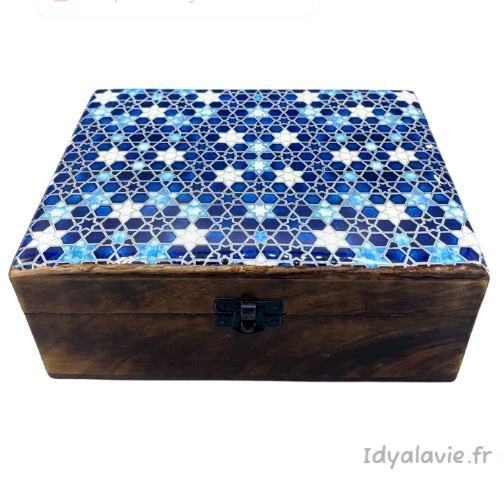 Grande boîte bois et céramique