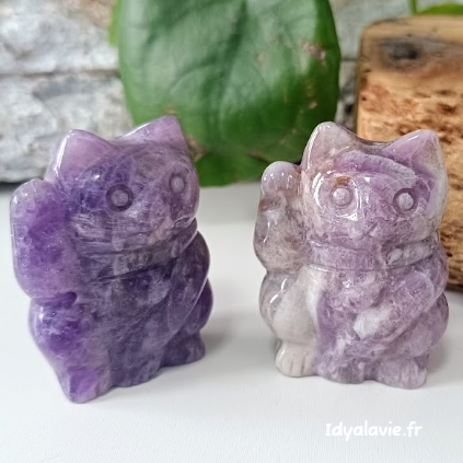 Chat chanceux améthyste