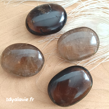 Quartz fumé galet