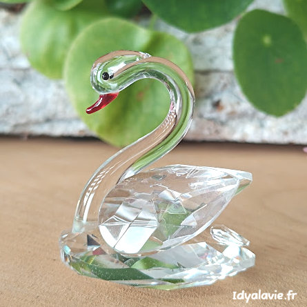 Cygne en verre à poser