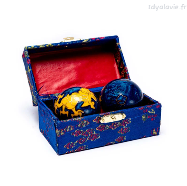 Boules de santé Qi Gong Dragon jaune 40 mm