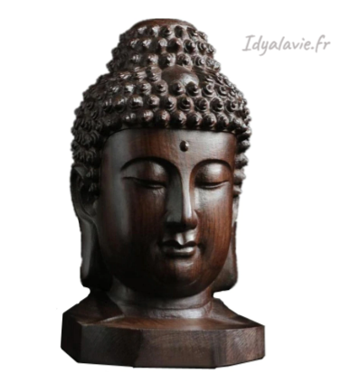 Petite tête de Bouddha aspect bois