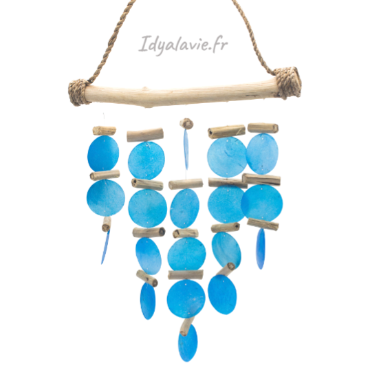 Carillon verre et bois flotté Azul