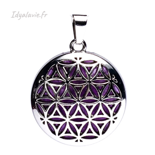 Pendentif Fleur de Vie avec Améthyste
