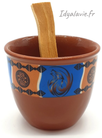 Bol de fumigation "Loup" 9 cm céramique