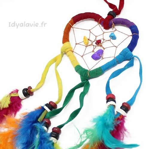Attrape-rêves mini arc-en-ciel