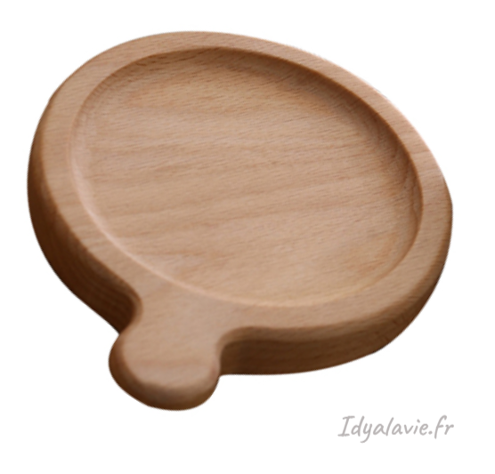 Coupelle bois porte brûleur, bougie, tasse