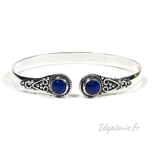 Bracelet Jonc large avec Lapis Lazuli
