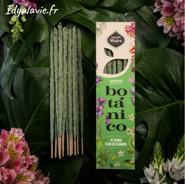 Bâtonnets d'encens botanique Thé vert - Champa