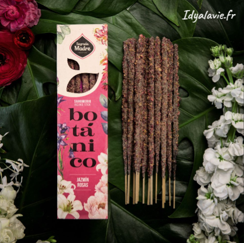 Bâtonnets d'encens botanique Jasmin Rose