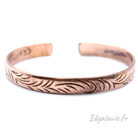 Bracelet Cuivre Népalais vagues tribal fin