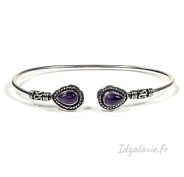 Bracelet Rétro fin avec Améthystes