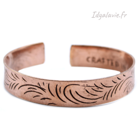 Bracelet Cuivre Népalais vagues tribal large