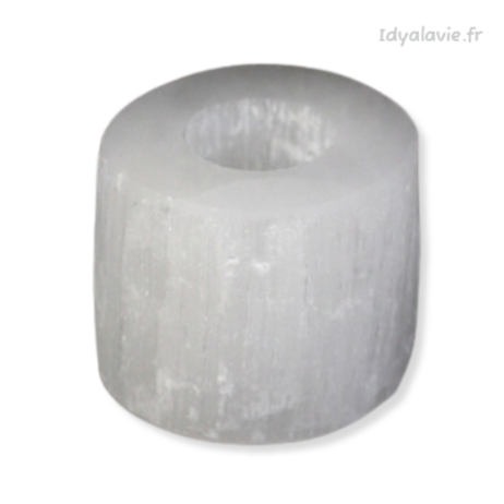 Photophore Divine cylindre en sélénite