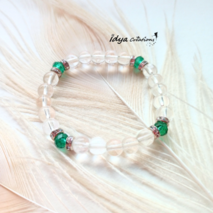 Bracelet Enfant Cristal de roche et verre de Bohème