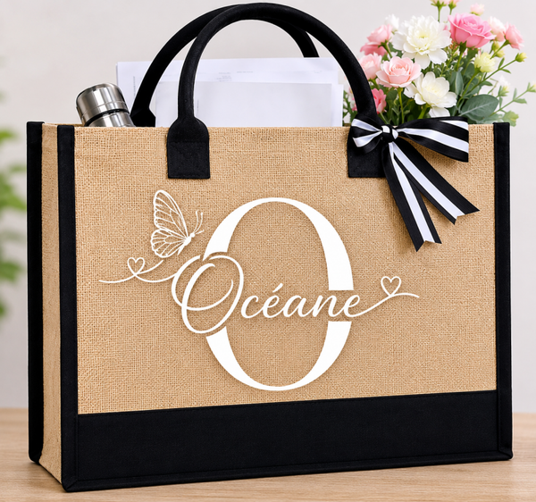 Sac fourre-tout en jute 41.5x13x31.5cm