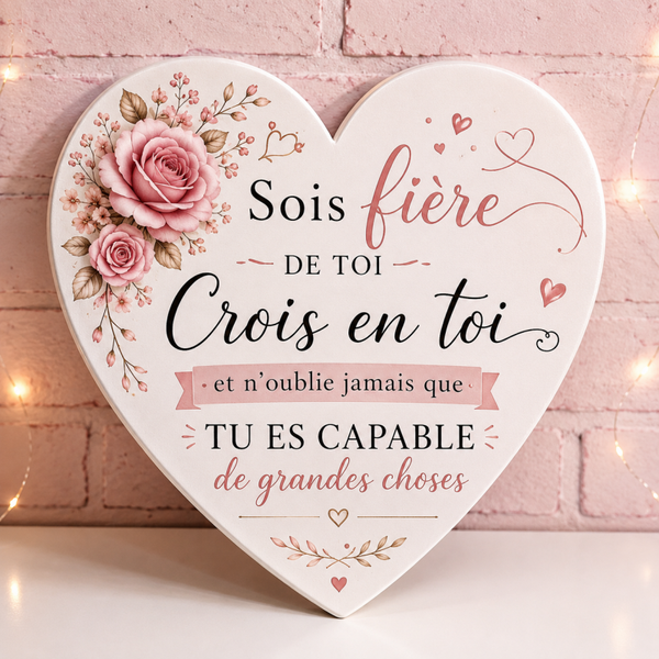 Toile plate coeur 30x30cm