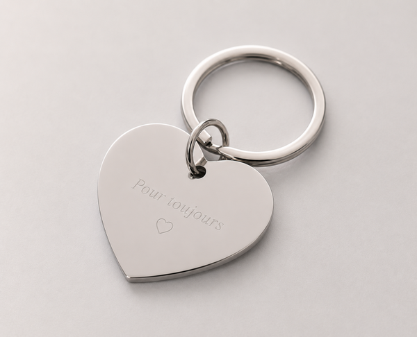 porte cle coeur acier